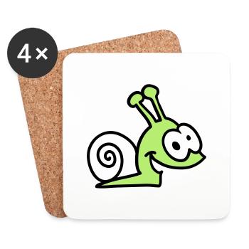 funny snail - Coasters (set of 4) - white - Front