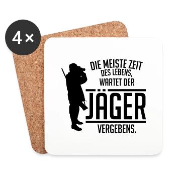 Die meiste Zeit wartet der Jäger vergebens - Untersetzer (4er-Set) - Weiß - Vorne