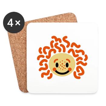 Enfant avec des taches de rousseur - Dessous de verre (lot de 4) - blanc - Devant