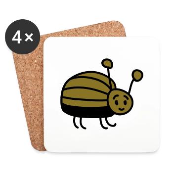 kleiner Käfer - Untersetzer (4er-Set) - Weiß - Vorne