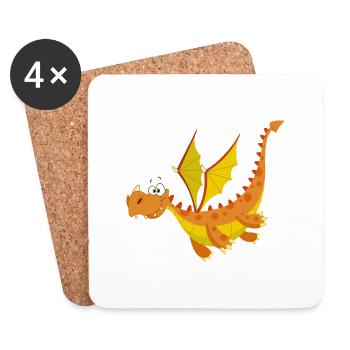 Hector the Funny Dragon - Coasters (set of 4) - white - Front