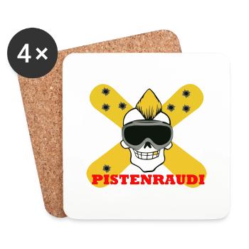 pistenraudi - Untersetzer (4er-Set) - Weiß - Vorne