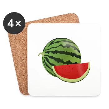 water melon watermelon veggie fruits1112 - Coasters (set of 4) - white - Front