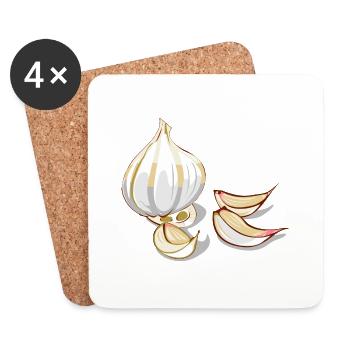 Knoblauch - Untersetzer (4er-Set) - Weiß - Vorne