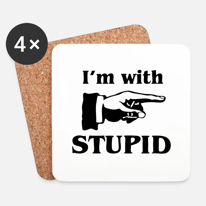 im with stupid - Untersetzer (4er-Set) - Weiß