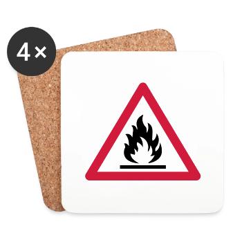 schild_feuer - Dessous de verre (lot de 4) - blanc - Devant