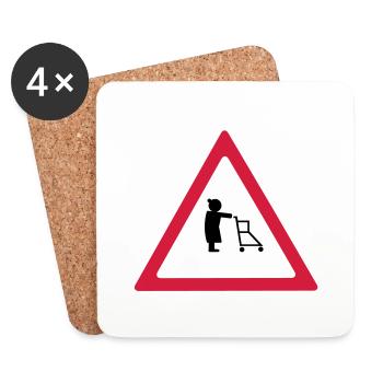 attention pensioners - Coasters (set of 4) - white - Front