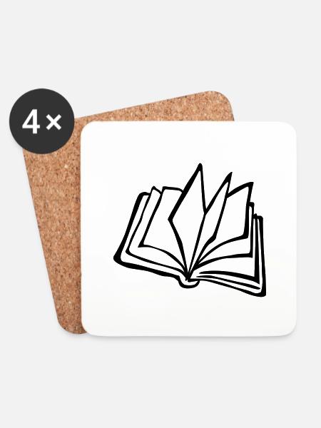 Book - Coasters (set of 4) - white
