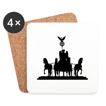 Quadriga de la Porte de Brandebourg - Dessous de verre (lot de 4) - blanc - Devant