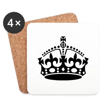 keep calm and carry on crown vector - Coasters (set of 4) - white - Front