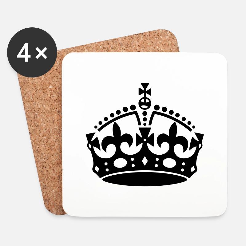 Keep Calm Crown - Coasters (set of 4) - white
