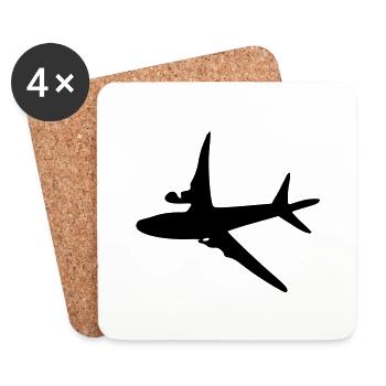 Flugzeug -6 - Untersetzer (4er-Set) - Weiß - Vorne