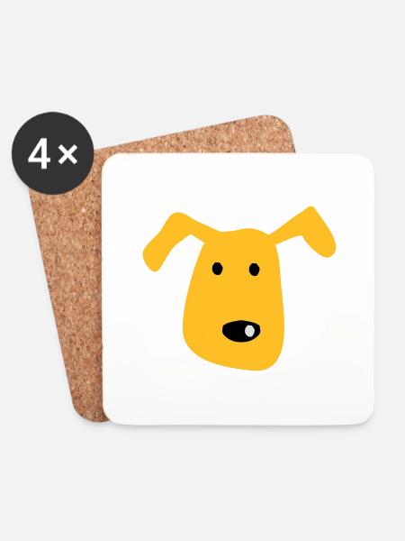 Hund - Untersetzer (4er-Set) - Weiß