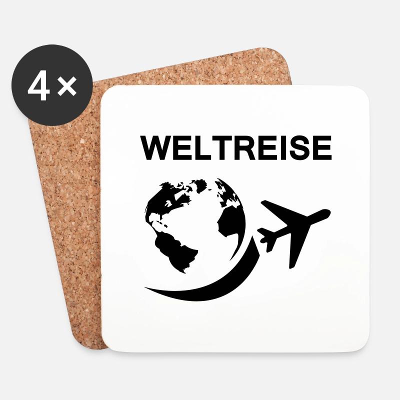 weltreise - Untersetzer (4er-Set) - Weiß