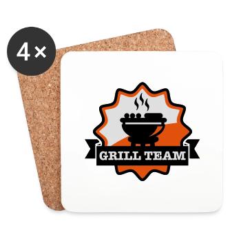 grill_team_emblem_f3 - Coasters (set of 4) - white - Front