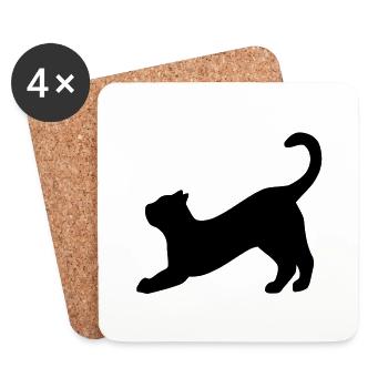 Katzenstrecken - Untersetzer (4er-Set) - Weiß - Vorne