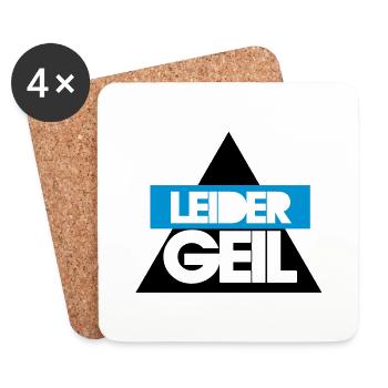 LEIDER GEIL - Untersetzer (4er-Set) - Weiß - Vorne