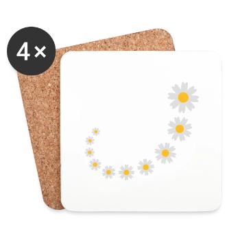 flowers_design - Dessous de verre (lot de 4) - blanc - Devant