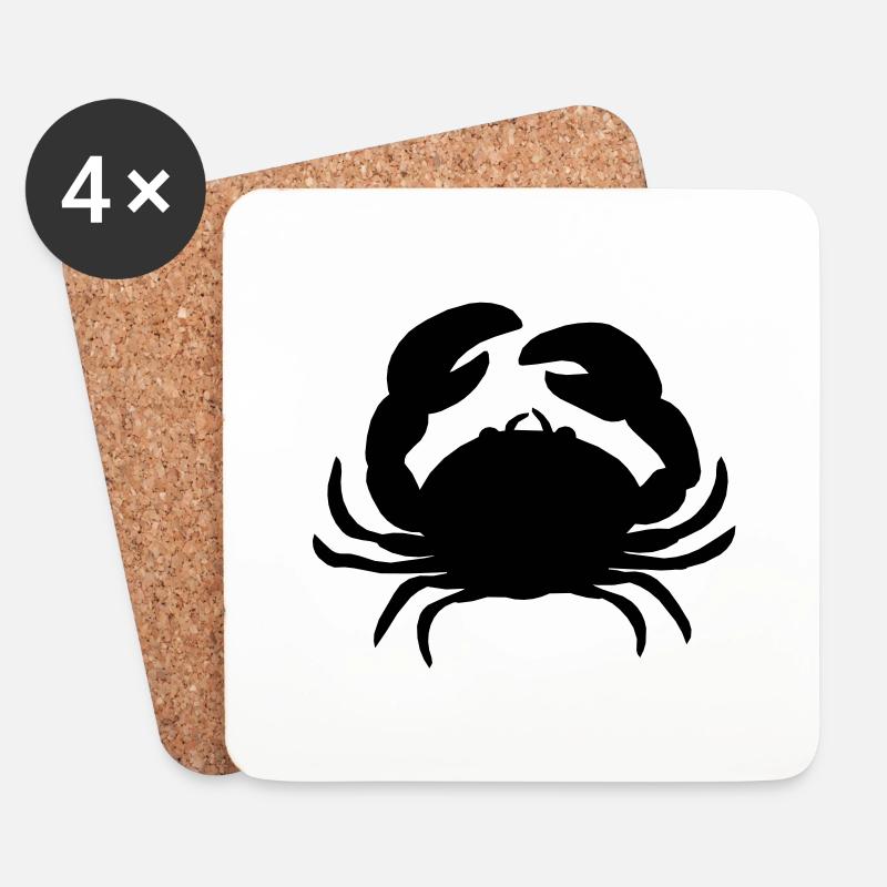 crab - Untersetzer (4er-Set) - Weiß