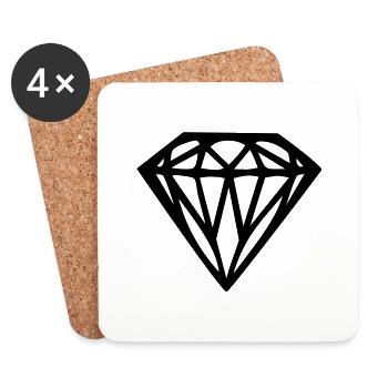 diamond - diamant - Dessous de verre (lot de 4) - blanc - Devant