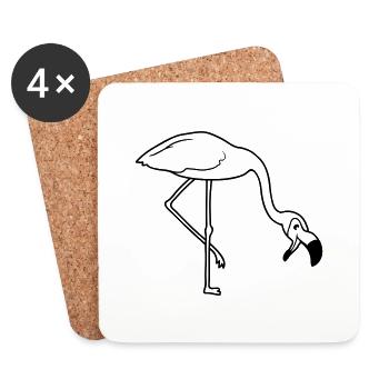 laugh mouth on food drink bow down flaming - Coasters (set of 4) - white - Front