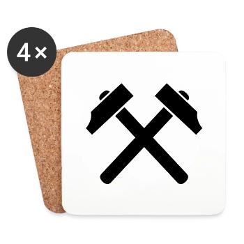 Hammer - Untersetzer (4er-Set) - Weiß - Vorne