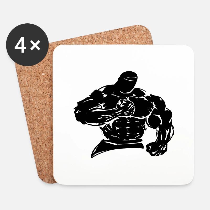 bodybuilder / fighter - Untersetzer (4er-Set) - Weiß