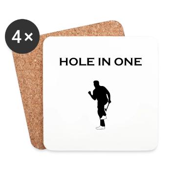Golf Hole in one Golfer Abschlag Umriss Geschenk - Untersetzer (4er-Set) - Weiß - Vorne