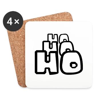 happy ho ho ho noël santa nololaus w - Dessous de verre (lot de 4) - blanc - Devant