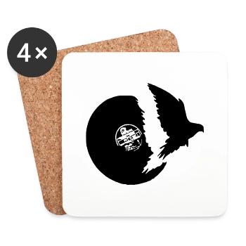 lp - oiseau - Dessous de verre (lot de 4) - blanc - Devant