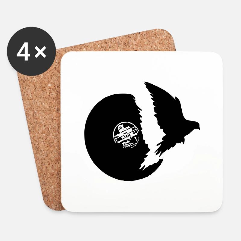 lp - vogel - Untersetzer (4er-Set) - Weiß