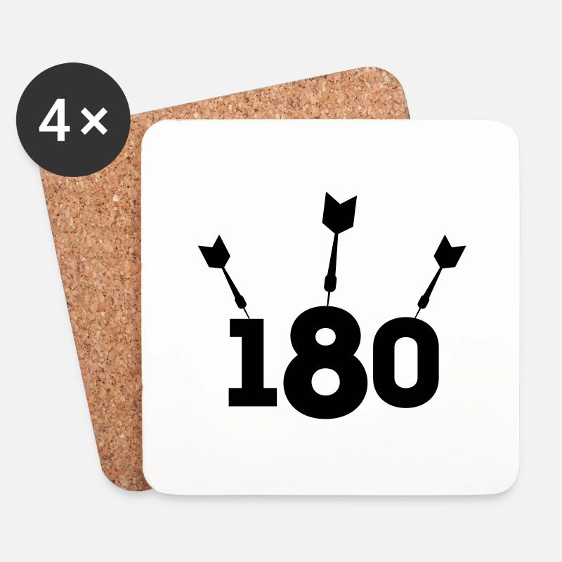 DART - Darts - 180 - Coasters (set of 4) - white