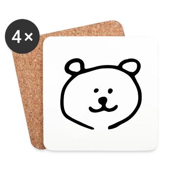Bär Bear Teddy - Untersetzer (4er-Set) - Weiß - Vorne