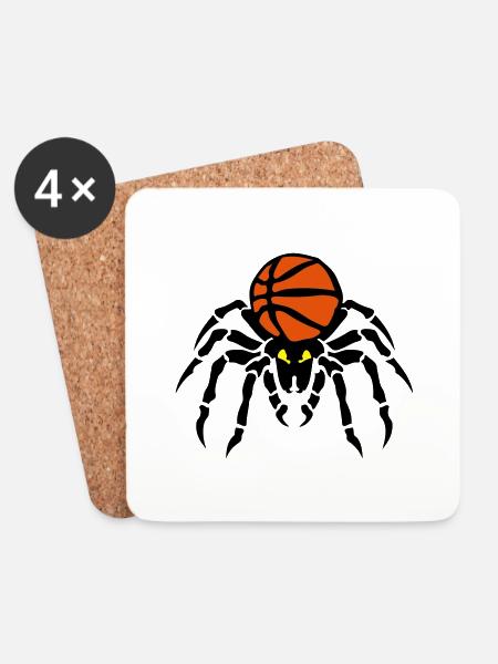 Basketball-spider spider Spinner-Flasche - Untersetzer (4er-Set) - Weiß
