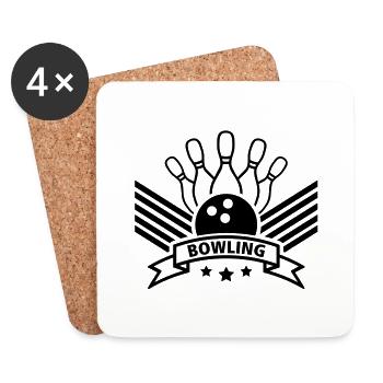 bowling_design_po1 - Untersetzer (4er-Set) - Weiß - Vorne