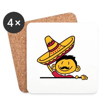 gruessen sombrero mexican mexican suedamerik - Coasters (set of 4) - white - Front