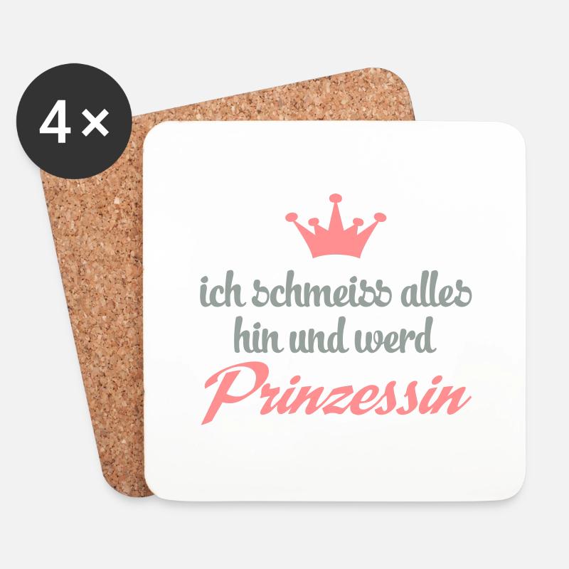 prinzessin - Untersetzer (4er-Set) - Weiß