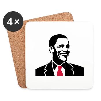 president Obama americain usa united - Dessous de verre (lot de 4) - blanc - Devant