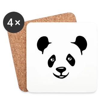 panda géant ours en peluche teddy - Dessous de verre (lot de 4) - blanc - Devant