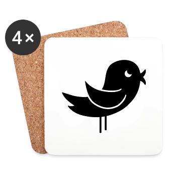 bird_f1 - Untersetzer (4er-Set) - Weiß - Vorne