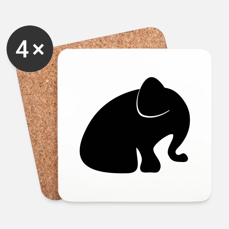 baby elephant rüssel elefant - Untersetzer (4er-Set) - Weiß