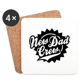 New Dad Crew Shield Design - Coasters (set of 4) - white - Front