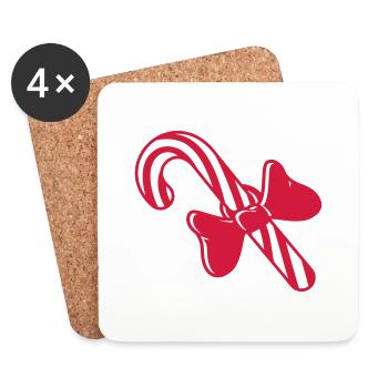 sweets gift christmas candy cane yummy - Coasters (set of 4) - white - Front
