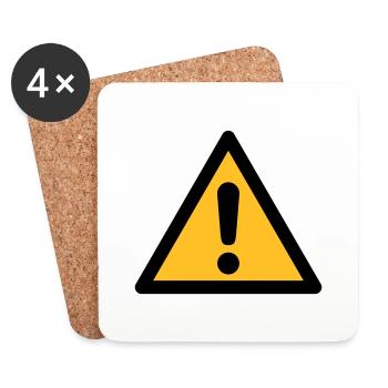 Symbole de danger - Danger général (2 couleurs) - Dessous de verre (lot de 4) - blanc - Devant