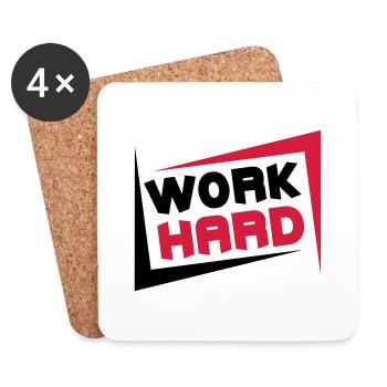 Work Hard - Coasters (set of 4) - white - Front