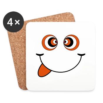 psychedelisch smiley - Untersetzer (4er-Set) - Weiß - Vorne