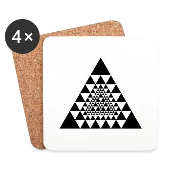 aztec inca mayan triangle design - Coasters (set of 4) - white - Front