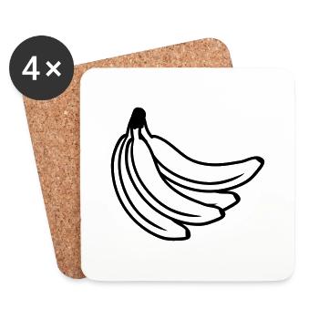 Bananas Bunch - Coasters (set of 4) - white - Front