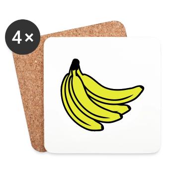 Bananas Bunch - Coasters (set of 4) - white - Front