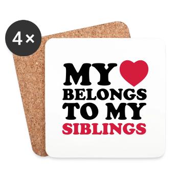 MHBTM siblings - Coasters (set of 4) - white - Front